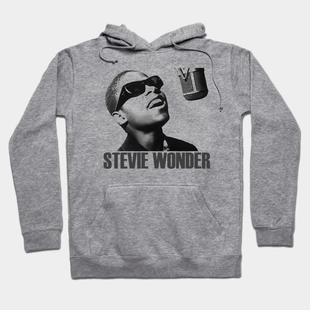 Stevie Wonder Black Record Hoodie by tamisanita